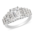 LUSTRO STELLA Made with Finest CZ Ring in Rhodium Over Sterling Silver 6.75 ctw - Sticky add to cart bar