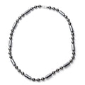 Hematite Beaded Necklace 22 Inches in Silvertone - Sticky add to cart bar