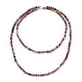 Multi-Tourmaline Beaded Necklace 36 Inches in Rhodium Over Sterling Silver Magnetic Lock 210.00 ctw - Sticky add to cart bar