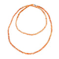 Golden Sunstone Beaded Necklace 36 Inches in Rhodium Over Sterling Silver Magnetic Lock 216.00 ctw - Sticky add to cart bar