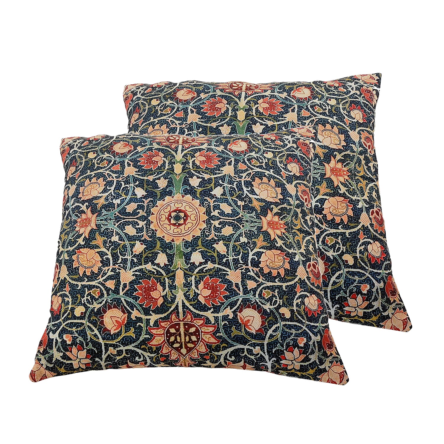 Set of 2pcs Multi Color floral Pattern 100% Polyester Cushion Cover (18"x18")