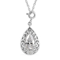 Platinum Over Sterling Silver Stud and Dangle Earrings or Drop Pendant Necklace 20 Inches Set Made with Zirconia from Swarovski 6.40 ctw
