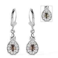 0.90 ctw Natural Merelani Color Change Garnet and Zircon Lever Back Earrings in Platinum Over Sterling Silver