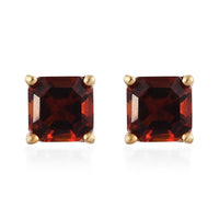 Brazilian Cherry Citrine Solitaire Stud Earrings in 14K Yellow Gold Over Sterling Silver 1.15 ctw