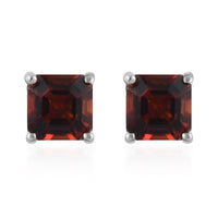 Brazilian Cherry Citrine Solitaire Stud Earrings in Platinum Over Sterling Silver 1.15 ctw