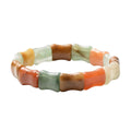 Multi Color Aventurine Bamboo Section Stretchable Bracelet 139.50 ctw - Sticky add to cart bar