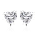LUSTRO STELLA Made with Finest CZ Solitaire Stud Earrings in Platinum Over Sterling Silver 2.85 ctw - Sticky add to cart bar