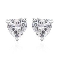 LUSTRO STELLA Made with Finest CZ Solitaire Stud Earrings in Platinum Over Sterling Silver 2.85 ctw