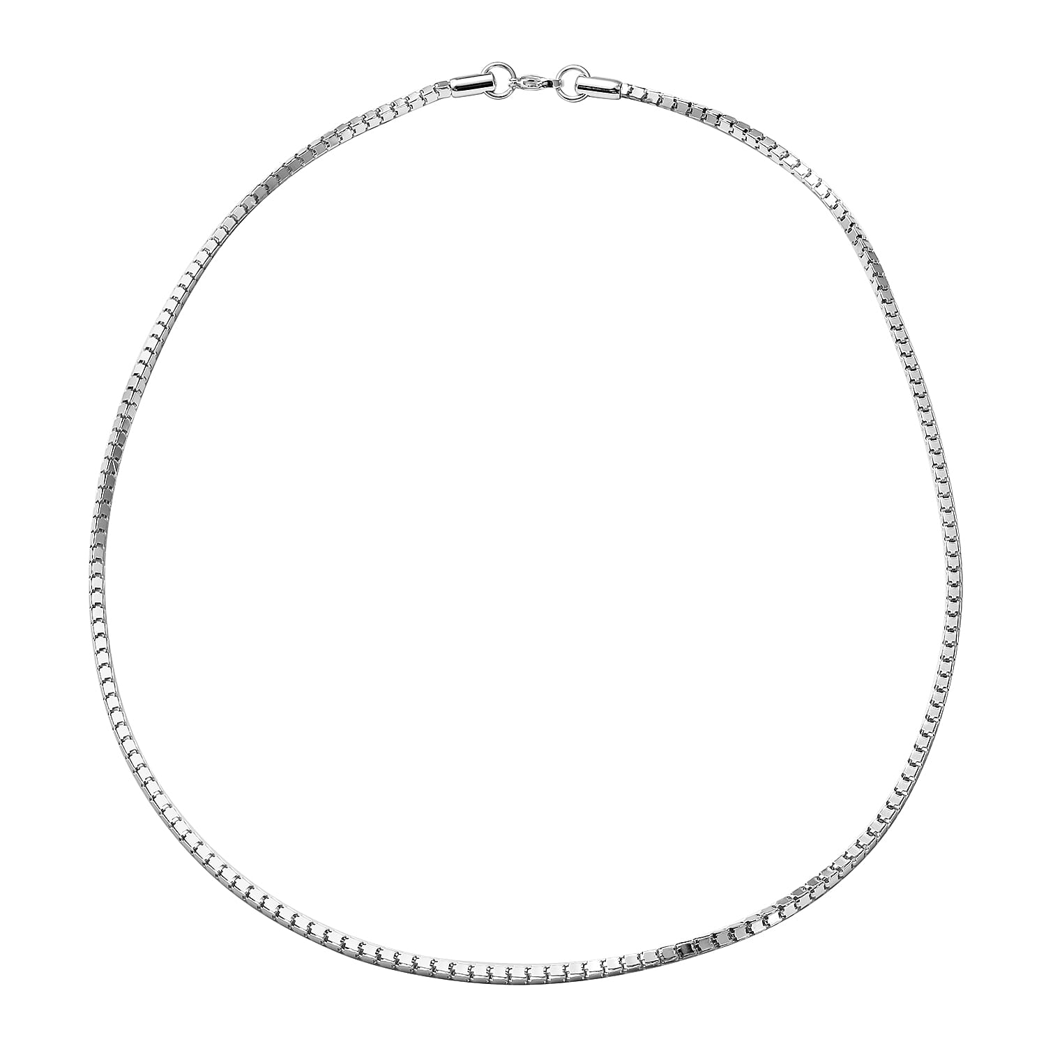 Box Necklace 24 Inches in ION Plated Rose Gold Stainless Steel