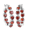 Simulated Garnet Inside Out Hoop Earrings in Stainless Steel - Sticky add to cart bar