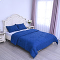 HOMESMART Blue Solid Microfiber Quilt (86"x92") and Set of 2 Shams (26"x20") - Queen - Sticky add to cart bar
