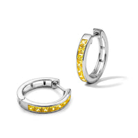 Simulated Yellow Diamond Earrings in Platinum Over Sterling Silver