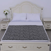HOMESMART Gray Embossed Short Plush with White Sherpa Double Layer Blanket (59"x79")