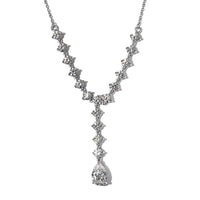 15.80 ctw Platinum Over Sterling Silver Necklace 18 Inches Made with Zirconia from Swarovski 8.90 Grams