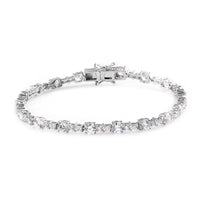 LUSTRO STELLA Made with Finest CZ Bracelet in Platinum Over Sterling Silver (8.00 In) 10.75 Grams 16.60 ctwLUSTRO STELLA Made with Finest CZ Bracelet in Platinum Over Sterling Silver (8.00 I