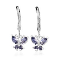 0.60 ctw Catalina Iolite Earrings in Sterling Silver & Stainless Steel