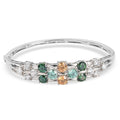 LUSTRO STELLA Made with Finest CZ Bangle Bracelet in Platinum Over Sterling Silver (7.25 In) 19 Grams 19.00 ctw - Sticky add to cart bar