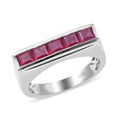 Niassa Ruby (FF) Men's Ring in Platinum Over Sterling Silver (Size 11.0) 2.60 ctw - Sticky add to cart bar