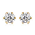 LUXORO 10K Yellow Gold 100 Facet Moissanite VS EF Solitaire Stud Earrings 1.65 ctw - Sticky add to cart bar