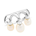LucyQ Pearl Drop Collection Freshwater White Cultured Pearl Ring in Rhodium Over Sterling Silver (Size 9.0) - Sticky add to cart bar