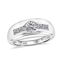 J Francis Zirconia by Swarovski 1.75 ctw Ring in Platinum Over Sterling Silver (Size 5.5)