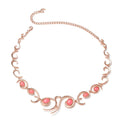 LucyQ Ocean Wave Collection Pink Jade Necklace 20 Inches in 14K Rose Gold Over Sterling Silver 37.35 Grams 12.75 ctw - Sticky add to cart bar