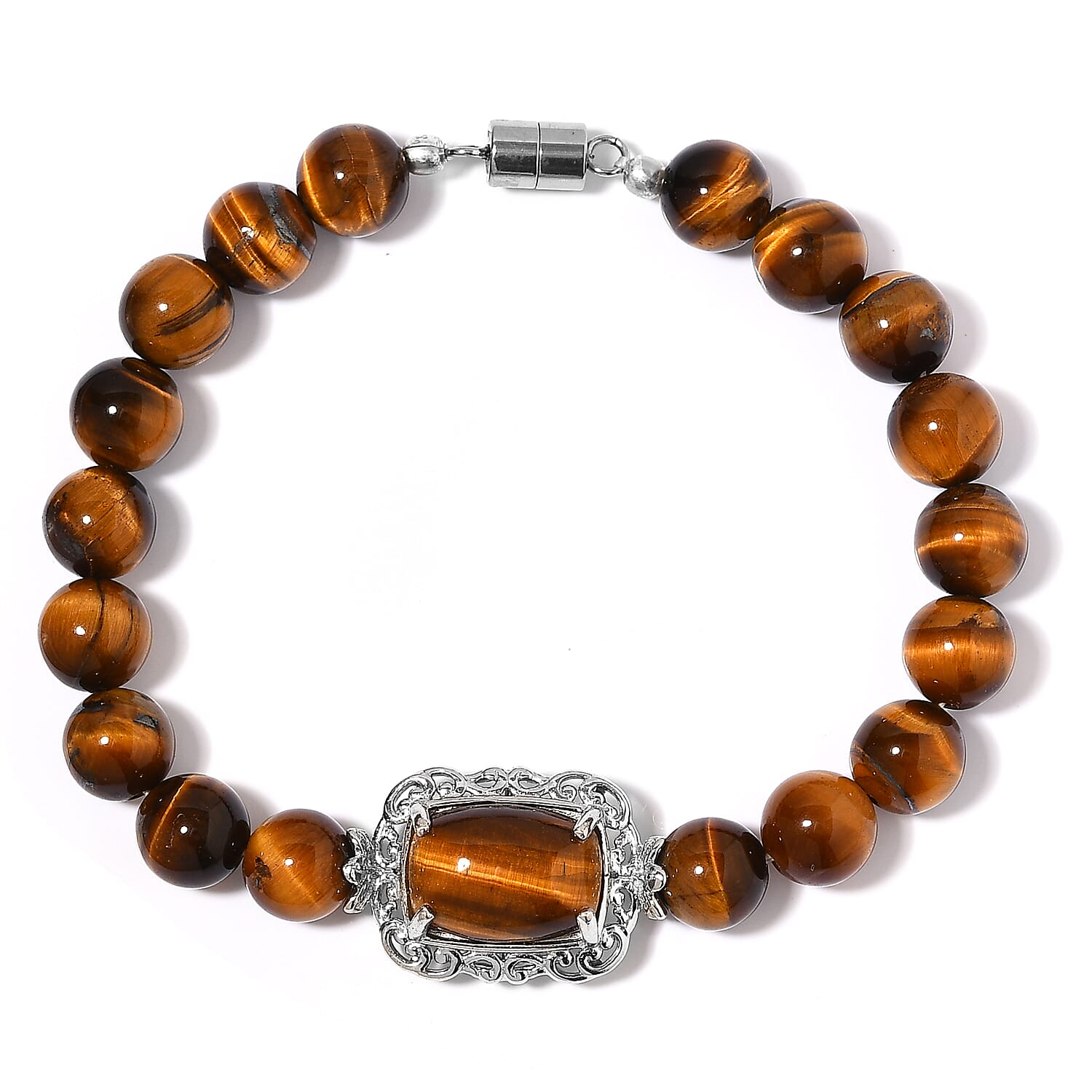 KARIS African Malachite Bracelet in Platinum Bond and Stainless Steel 66.40 ctw