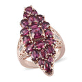 Tanzanian Wine Garnet and White Zircon Elongated Ring in Vermeil Rose Gold Over Sterling Silver (Size 7.0) 5.60 ctw - Sticky add to cart bar
