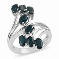 Teal Grandidierite Bypass Ring in Platinum Over Sterling Silver (Size 10.0) 1.75 ctw - Sticky add to cart bar