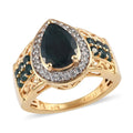 Teal Grandidierite and White Zircon Ring in Vermeil Yellow Gold Over Sterling Silver (Size 8.0) 2.60 ctw - Sticky add to cart bar