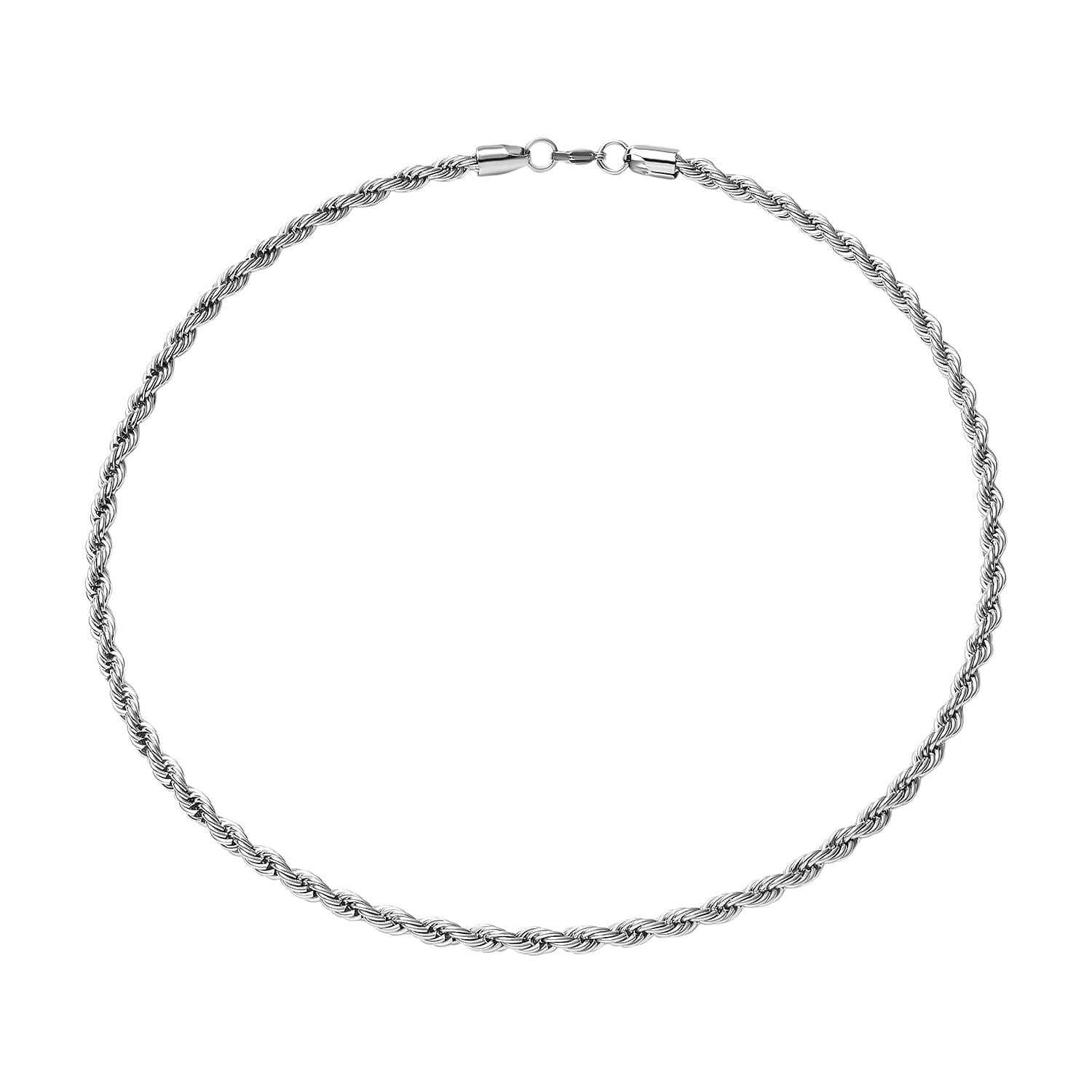 Rope Chain Necklace (24 Inches) in Stainless Steel (45.20 g)