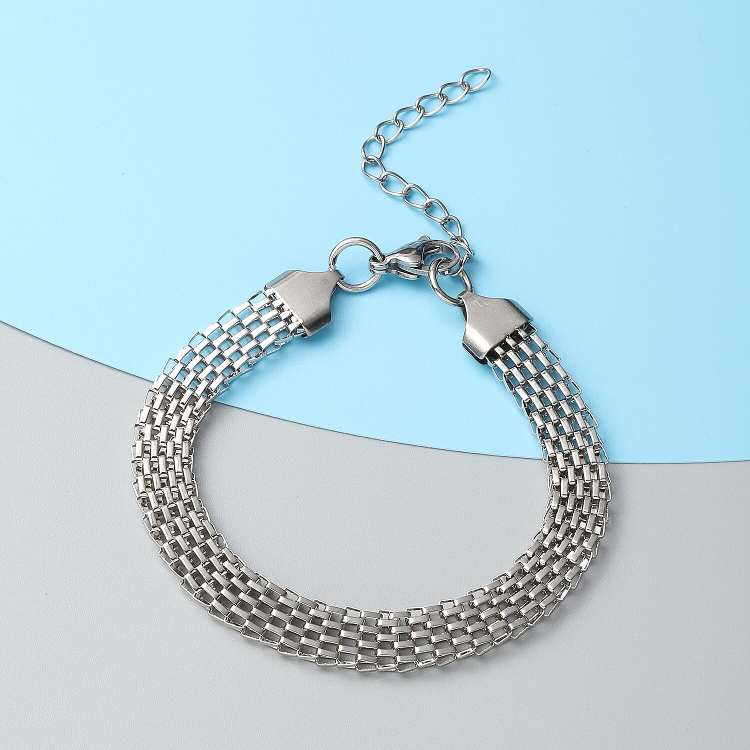 Mesh Chain Bracelet in Stainless Steel (7.50 In)