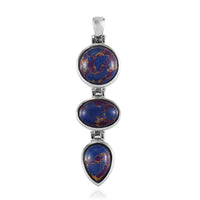 Mojave Purple Turquoise Fancy Pendant in Stainless Steel 17.50 ctw