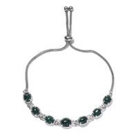 KARIS African Malachite Bolo Bracelet in Platinum Bond & Stainless Steel 9.00 ctw