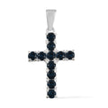 Multi Crystal Cross Pendant in Sterling Silver - Sticky add to cart bar