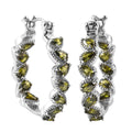 Simulated Green Diamond Hoop Earrings in Stainless Steel 7.65 ctw - Sticky add to cart bar