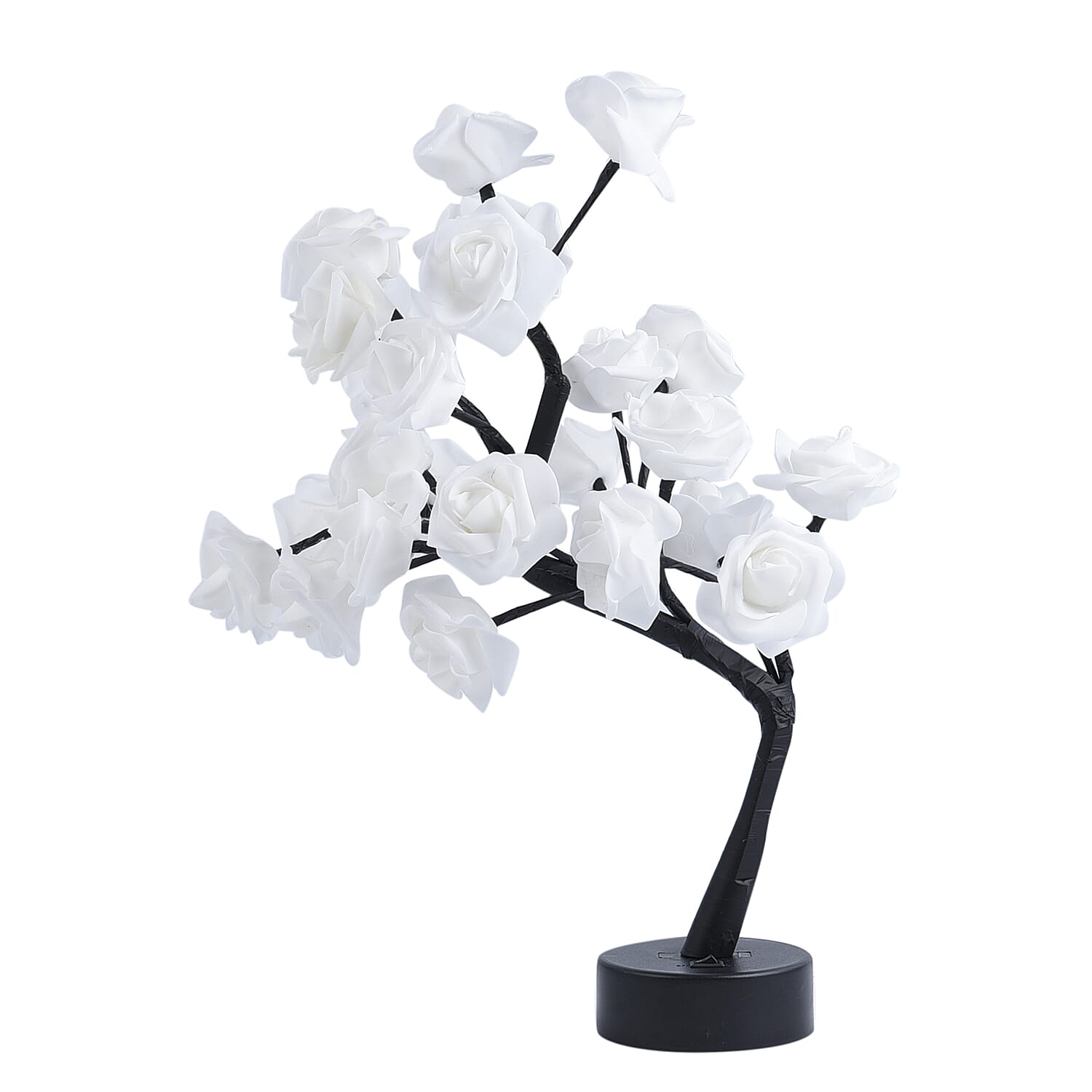 24 Lights Flowers Table Lamp with Data Cable - White (3xAAA Battery Not Included) (11.02"x9.84"x15.75")