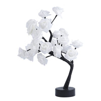 24 Lights Flowers Table Lamp with Data Cable - White (3xAAA Battery Not Included) (11.02"x9.84"x15.75")