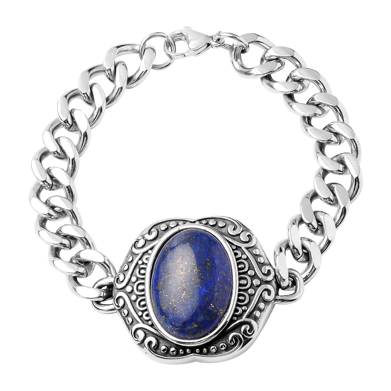 Amazonite Bracelet in Stainless Steel (7.50 In) 13.50 ctw