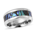 Abalone Shell Band Ring in Stainless Steel (Size 10.0) - Sticky add to cart bar