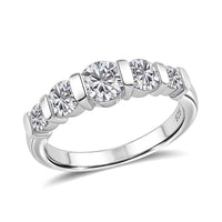 J Francis Zirconia by Swarovski 1.70 ctw Ring in Platinum Over Sterling Silver (Size 5.5)
