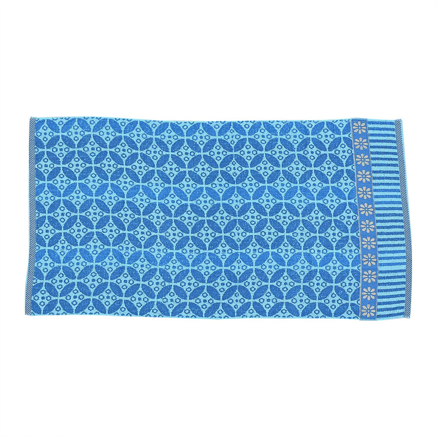 Light Blue 90% Cotton and 10% Polyester Comfortable Bath Towel (27"x54")