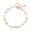 Multi Color Freshwater Pearl Adjustable Bracelet in Rosetone 6-8 in - Sticky add to cart bar