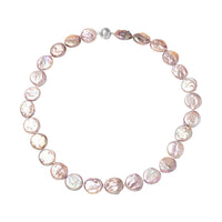 Natural Purple Organic Shape Pearl Necklace 20 Inches in Rhodium Over Sterling Silver with Magnetic Clasp