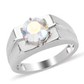 KARIS Aurora Borealis Crystal Men's Ring in Platinum Bond (Size 9.0) - Sticky add to cart bar