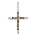 Vintage Rose Crystal Cross Pendant in Sterling Silver - Sticky add to cart bar