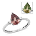 Luxoro 10K White Gold Premium Merelani Color Change Garnet and G-H I3 Diamond Ring (Size 10.0) 1.25 ctw - Sticky add to cart bar