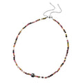 Multi-color Tourmaline Necklace, Tahitian Cultured Pearl Necklace, Rhodium Over Sterling Silver Necklace, Bolo Necklace, 18-22 Inch Adjustable Necklace 54.50 ctw - Sticky add to cart bar
