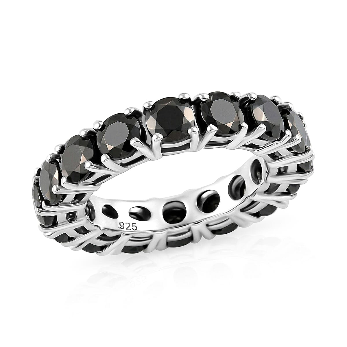 Elite Shungite 3.50 ctw Ring in Platinum Over Sterling Silver (Size 5.5)