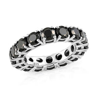 Elite Shungite 3.50 ctw Ring in Platinum Over Sterling Silver (Size 5.5)